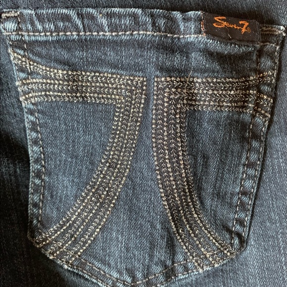 Seven7  Dark Wash Slim Boot Cut Jeans Sz 10 - Picture 9 of 10